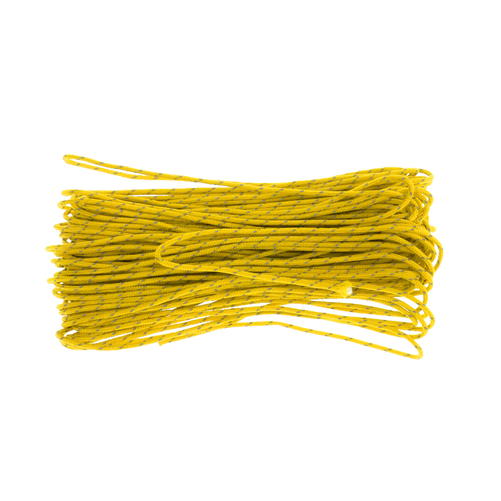Cheap Goat Tents Highly Visible 20M 1.8MM Camping Tent Awning Reflective Guyline Rope Runners Cord Yellow Tent Accessories